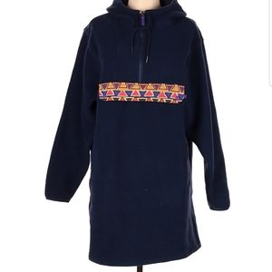 PATAGONIA Unisex Synchilla Cagoule Navy Aztec Anorak Fleece